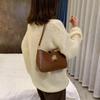 Shoulder Bags For Women Solid Color PU Leather 2024 Trend Lock Handbags Small Purse Hand Lady Designer Zipper Clutch