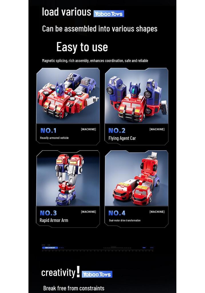 Magnetic Deformation Toy Car & Robot Assembly