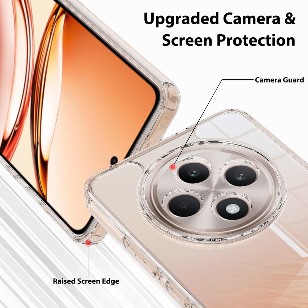 For Oppo Reno12 FS 5G/Oppo F27 5G/Oppo Reno12 F 5G Clear Phone Case TPU+Acrylic Shockproof Phone Back Cover