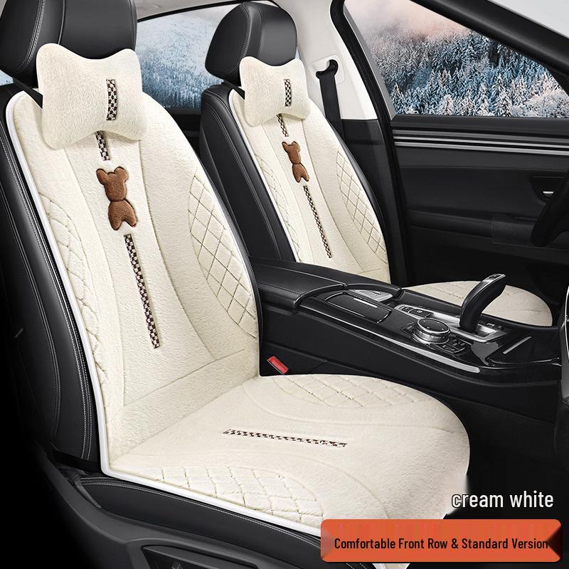 SF Rabbit Plush Heating Pad Car Seat Cushion - Bear Cartoon Winter Warmth Interior Supplies