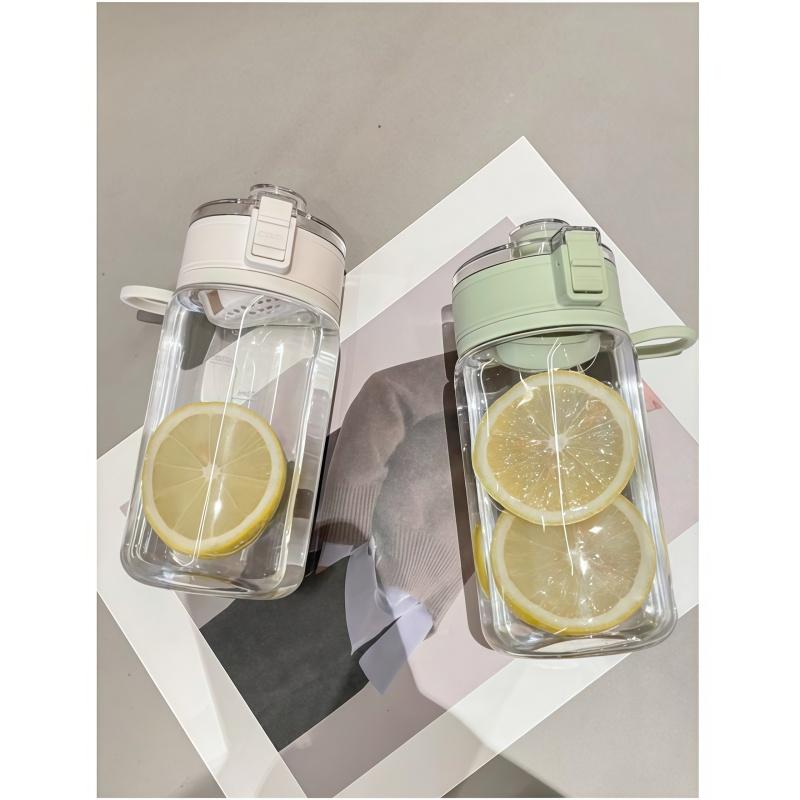 450ML Transparent Sports Water Bottle Fitness Plastic Cups With Capacity Scale Leak-proof Drinking Bottles for Summer Drinkware