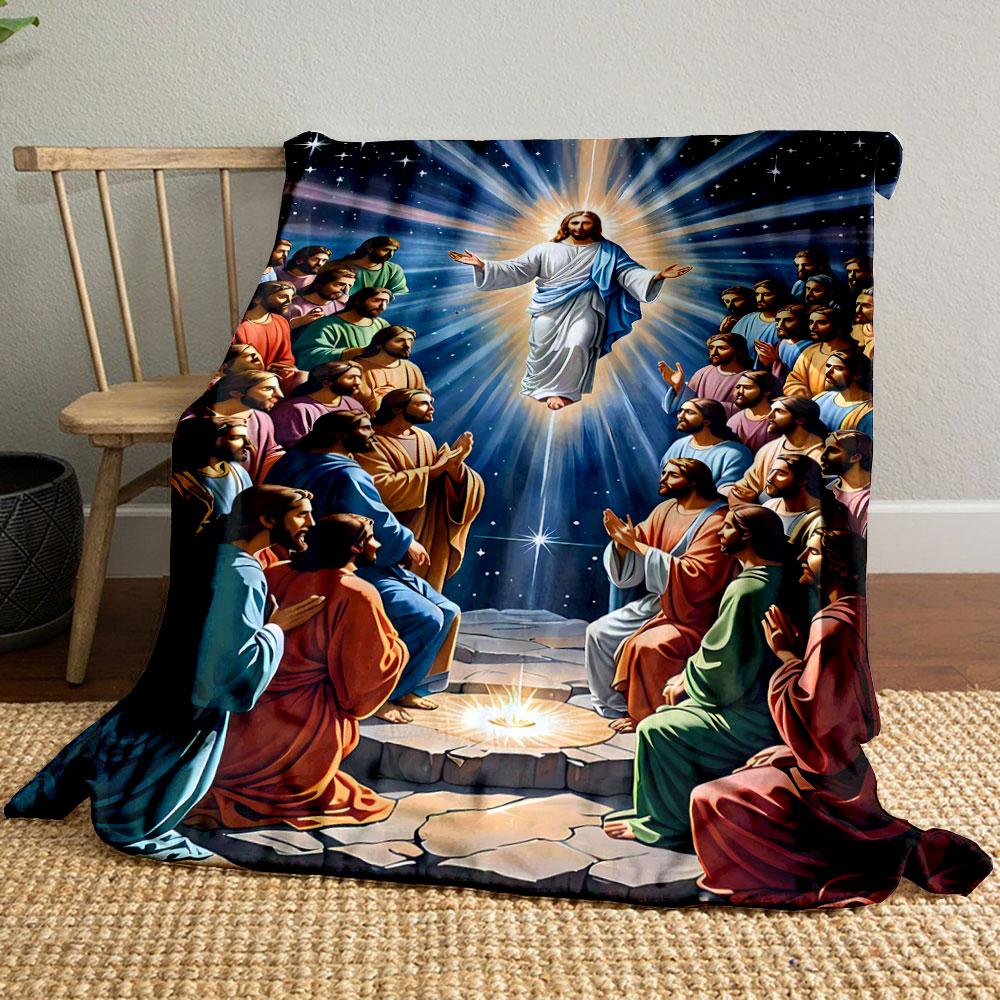 

Ascending Jesus Disciples Worship Printed Blanket for Living Room Bed Couch lunch break Soft Cozy Blanket for Friend s festival Gift 80cm x 120cm