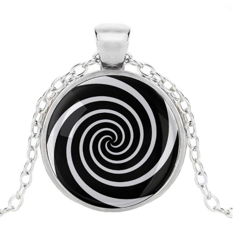 Bunter 3D Hypnose-Strahl Halskettenanhänger Lustiges Schwindelsymbol Selbsthilfe Hypnose Für Hypnotiseur Schlafrequisiten Hypnotisch