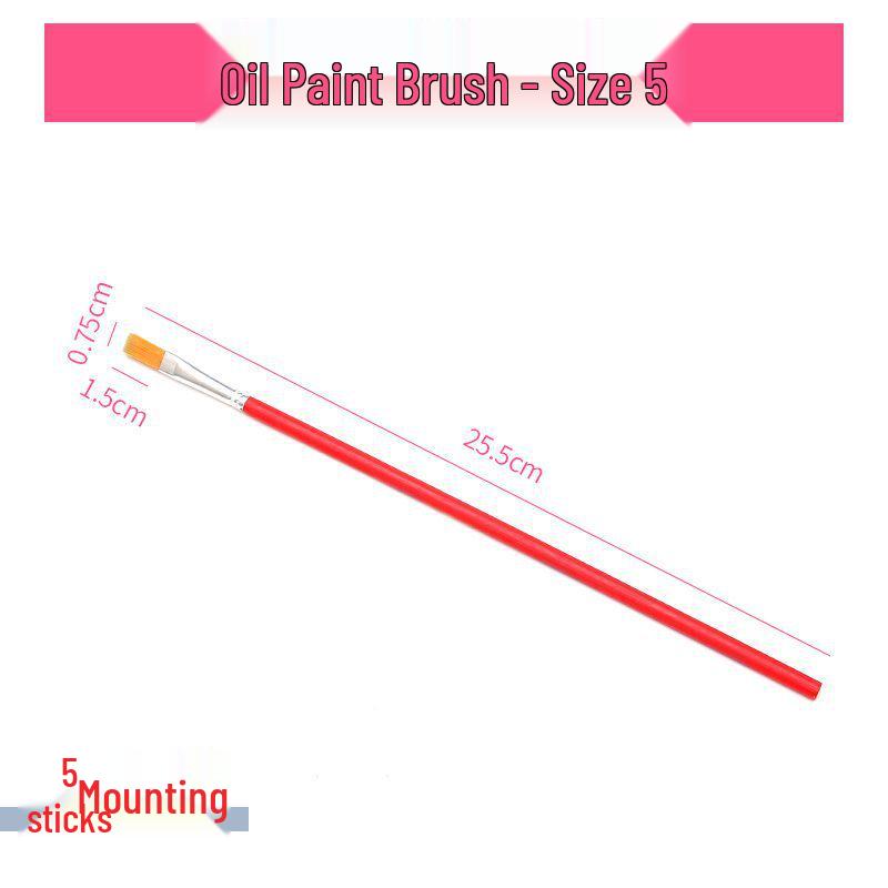 Small Flat Head Nylon Hair Paintbrush for Touch-Ups: Industrial & Art Use.