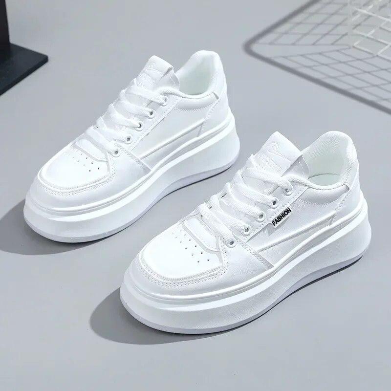 

Женские кроссовки Zapatillas Mujer Белые Новые Модные Повседневные Спортивные Обувь Женская На шнуровке Сетчатые Дышащие Женские Беговые Кроссовки 35