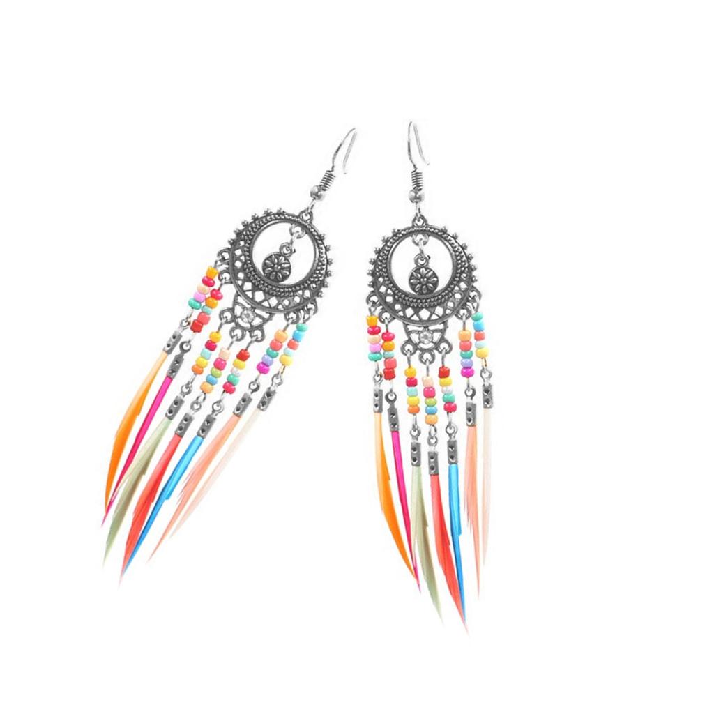 Multipurpose Elegant Styles Feathers Fringe Earrings Comfortable All Day Casual Wear Jewelry Accessories Daily Use