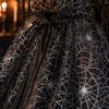 Leichter Halloween-Kapuzenumhang Halbtransparenter Langer Umhang Spinnennetz-Netzstoff Cardigan Damen
