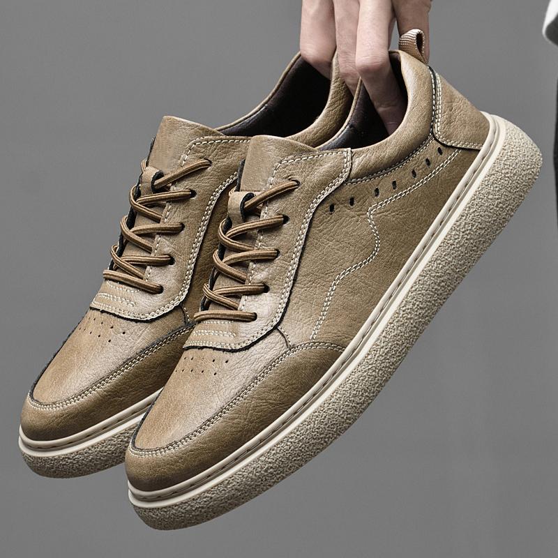 Vintage Men's Genuine Leather Casual Shoes High Quality Thick Sole Shoes Fashion Versatile Office Outdoor Men's Oxford Shoes