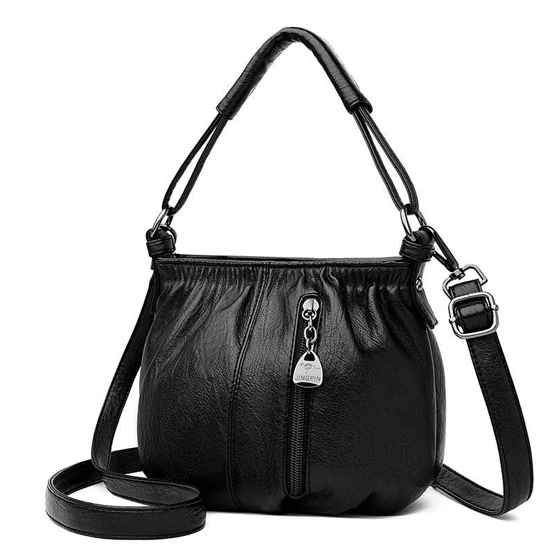 Ruffled Bag Women's Large Capacity Handbag, Simple Shoulder Bag for Women, Crossbody Bag