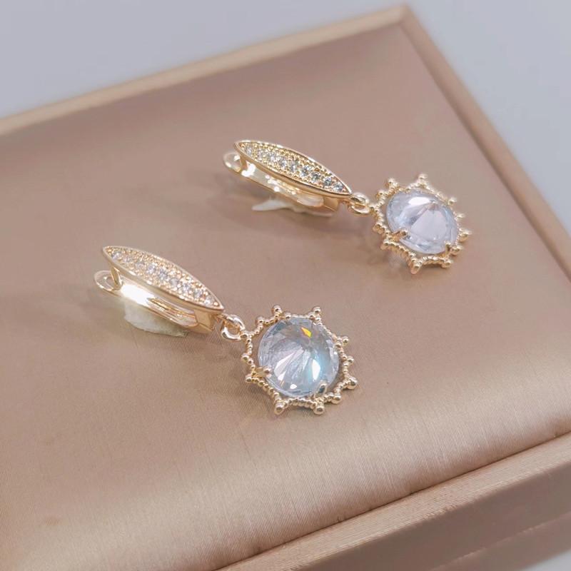 Women's Crystal Drop Earrings Gold Color Geometric Zircon Earring Fashion Party Jewelry Accessories