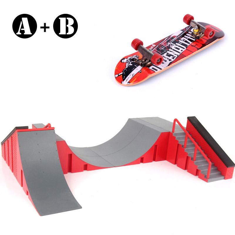 Finger-Skateboards Skate-Rampe Teile-Set Spielzeug Finger-Fahrrad Finger Training Sport Fingerboard Spielzeug Skatepark-Rampe Spielzeug für Kinder