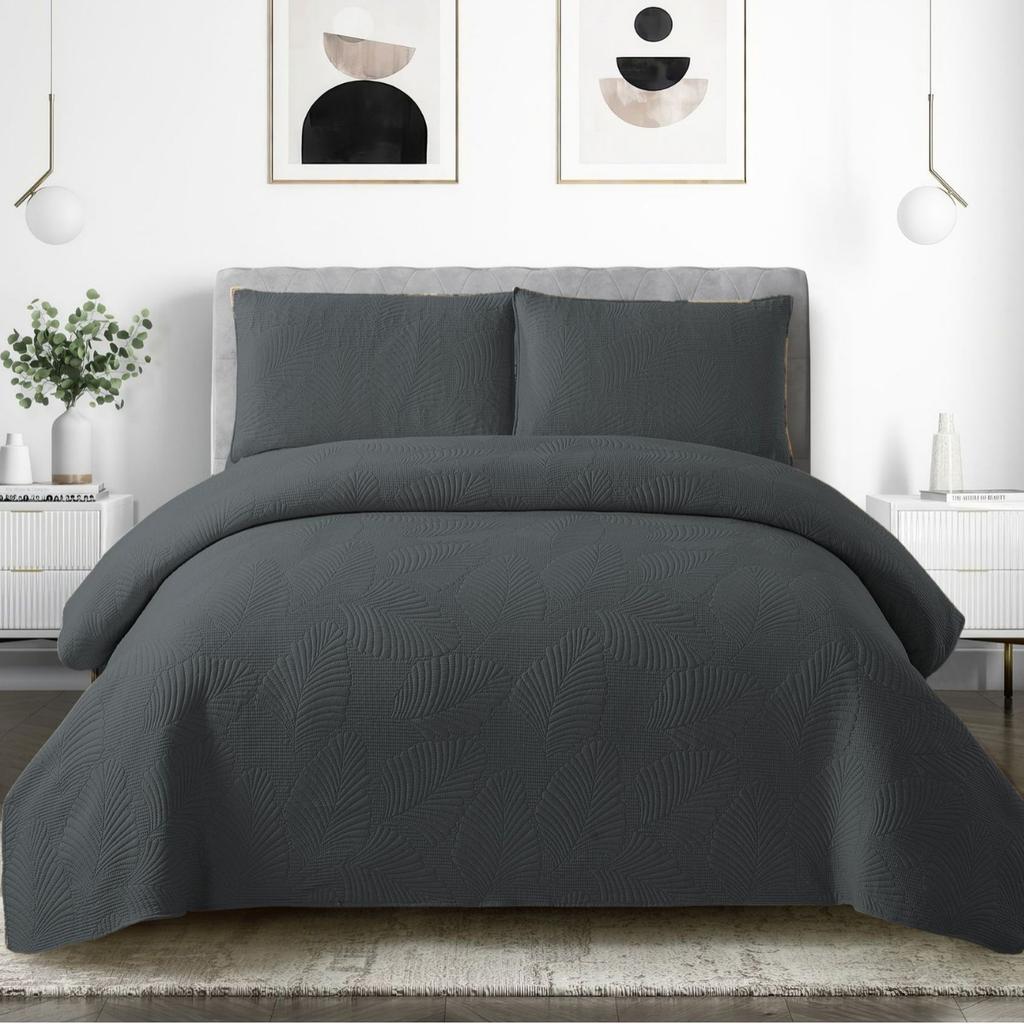 CHAUSUB Queen Size Quilt Set 220x240cm Ultrasonic Quilted Bedspread & Coverlet Summer Lightweight Comforter Blanket for Bed