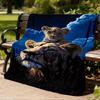 1pc Lion Artwork Outdoor Flannel Blanket, Cozy & Warm Soft Te Playful Design, Napping Camping,