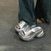 Silver Thi Heel Slippers Women's High Heel Outdoor Wear-Resistant Anti-Slip Odor-Proof Summer Outdoor Slippers