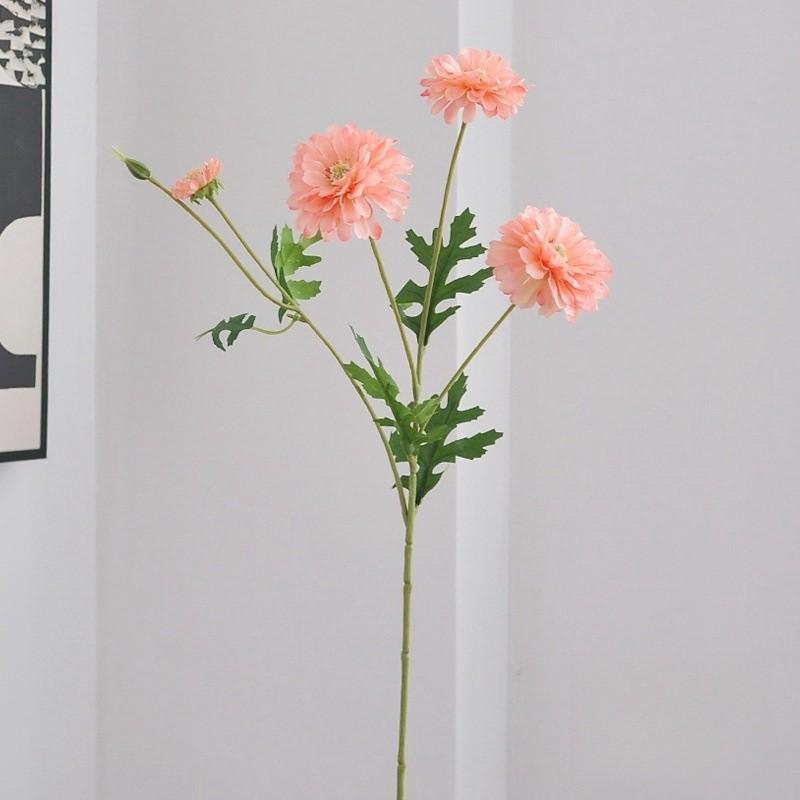 54Cm Long Artificial Flower Hundred Day Chrysanthemum Indoor Home Photography Decoration Floral Art Wedding Celebration
