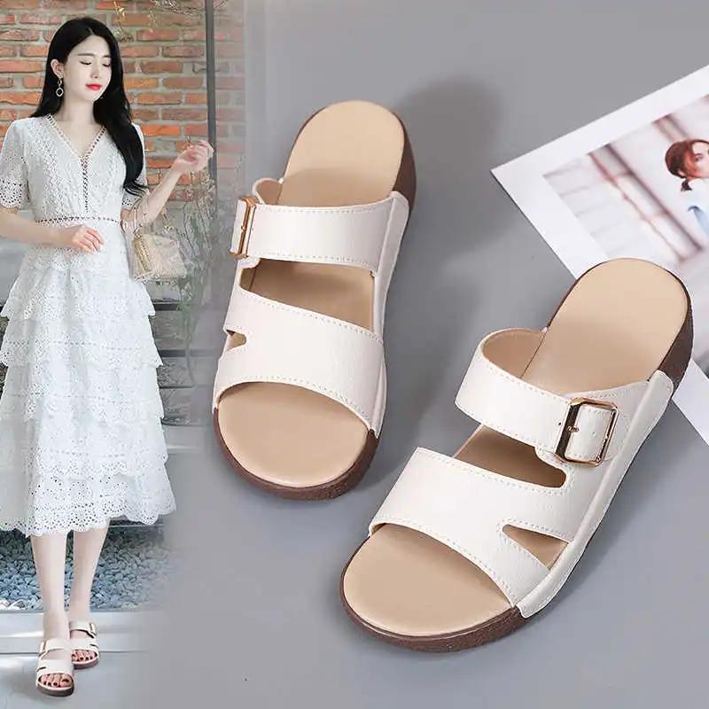 Half Round Foot Womens Walking Sandals Outdoor Ladies Washable Guest Slippers Shoes For Teenager Sneakers Sport 2025new