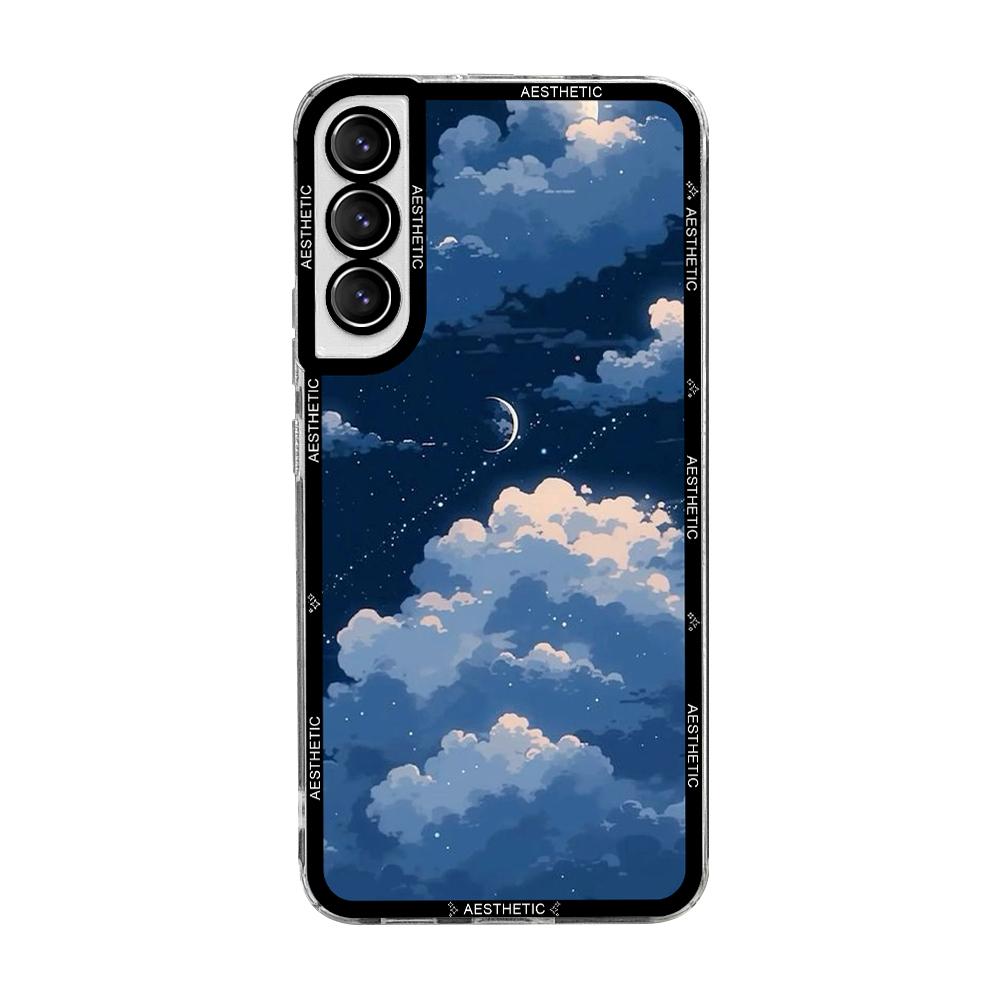 Beautiful Y2K Cute Clouds Moon Aesthetic Phone Case for Samsung Galaxy S25 S24 S20 S21 FE S22 Plus S23 Ultra 5G Soft Cover Funda