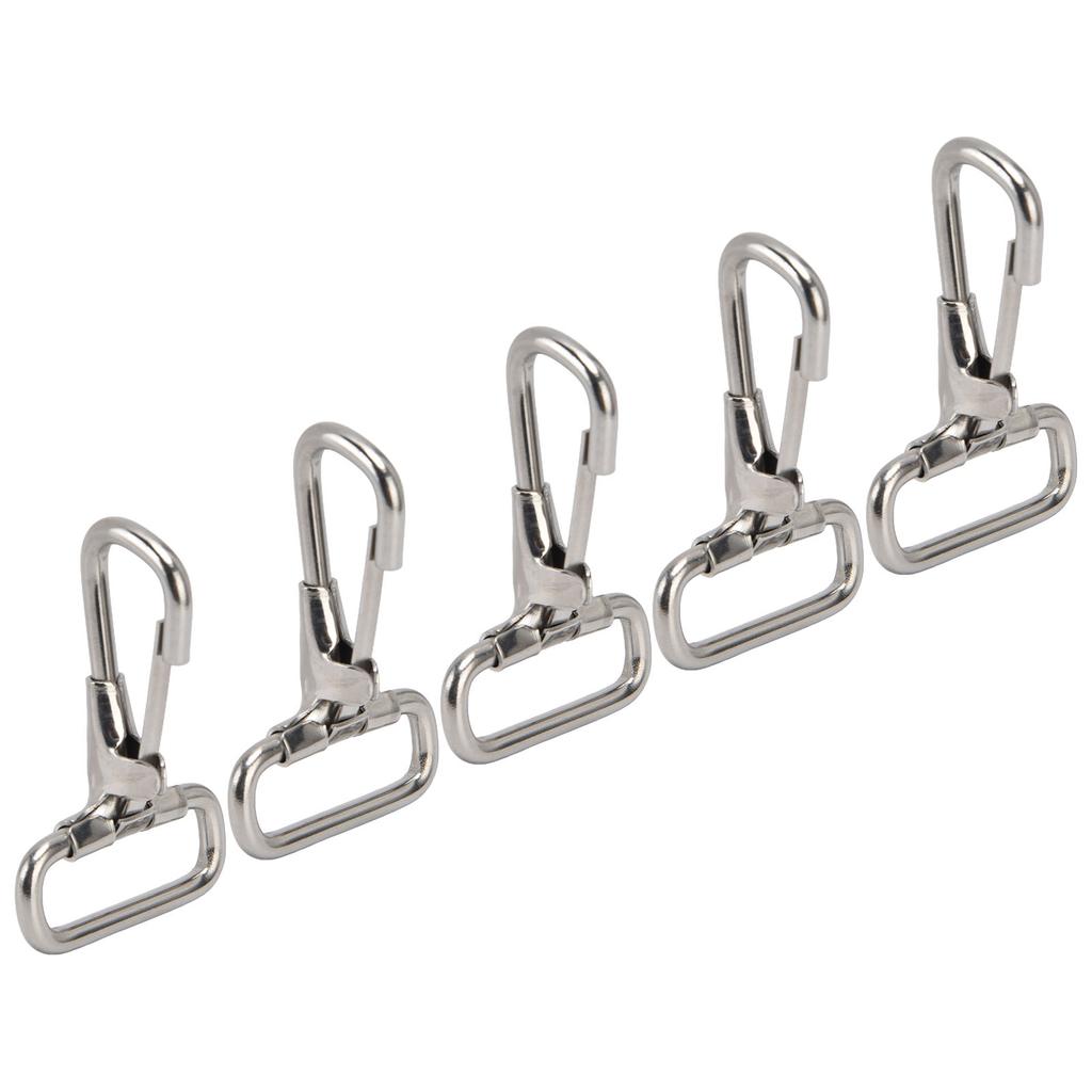 5Pcs Snap Hooks 304 Stainless Steel Metal Clips for Keychain Linking Dog Leash Collar 29mm