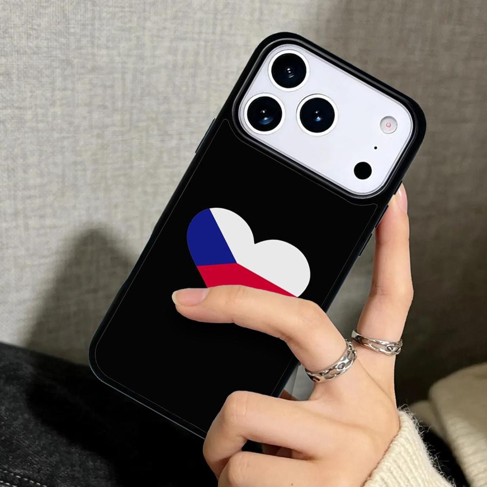 Capa Case for iPhone 17 Air 16 Pro Max 15 Plus 11 13 Mini 14 12 Back Phone Cover Czech Republic Flag