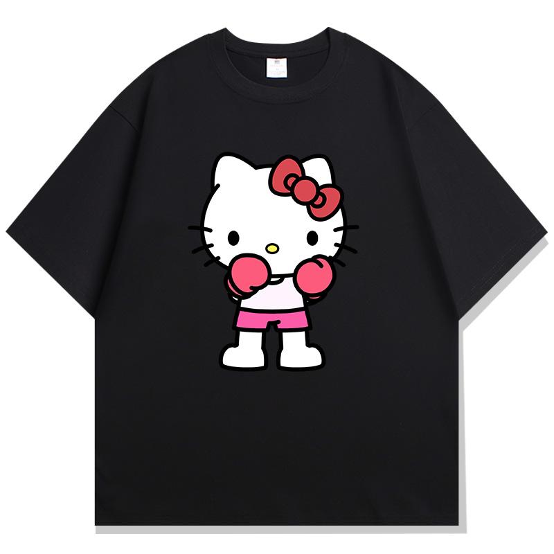 

Hello Kitty Boxing Fitness Print Womens Oversized LooseFit TShirt Casual Cotton ShortSleeve Fashionable Versatile Top S