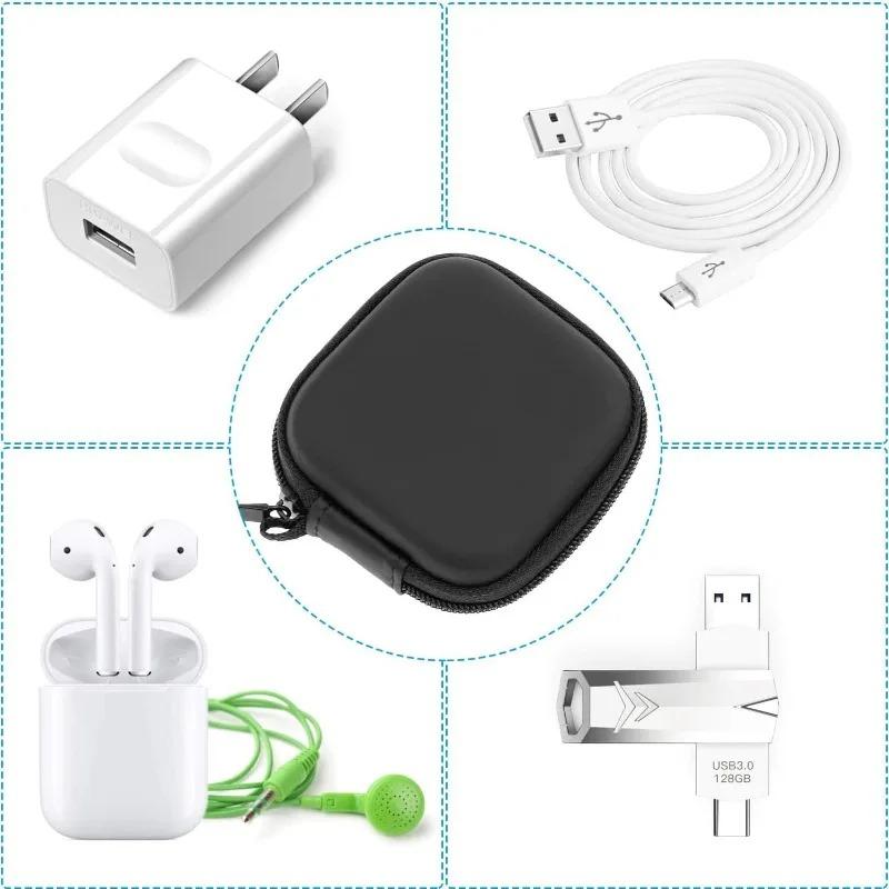 Earphone Case Mini Zipper Headphone Bag Storage Box Portable Data Cable Bags Earphone Accessories