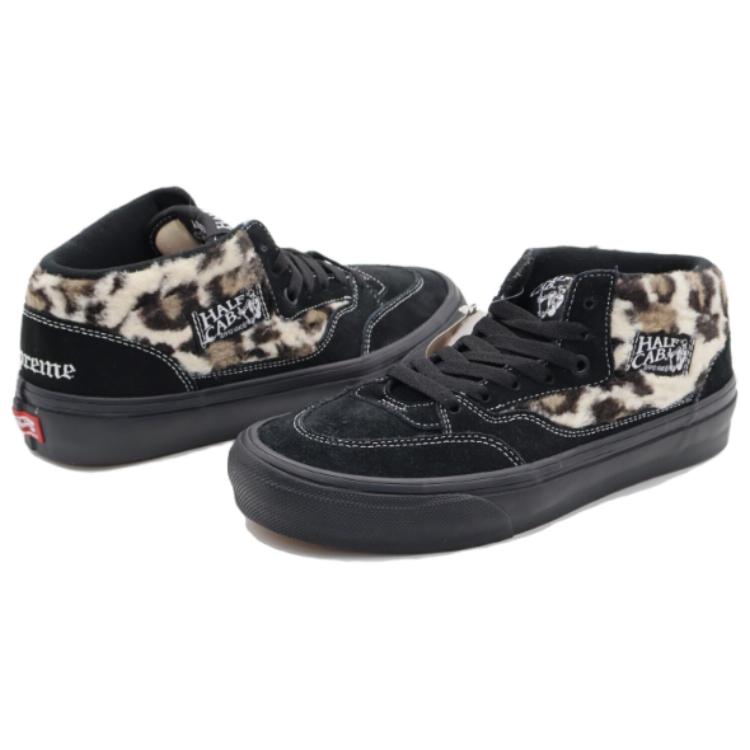 Supreme X Vans Half Cab Comfortable Versatile Low-Top Skate Shoes Unisex Sneakers Black VNOA5KYABMA