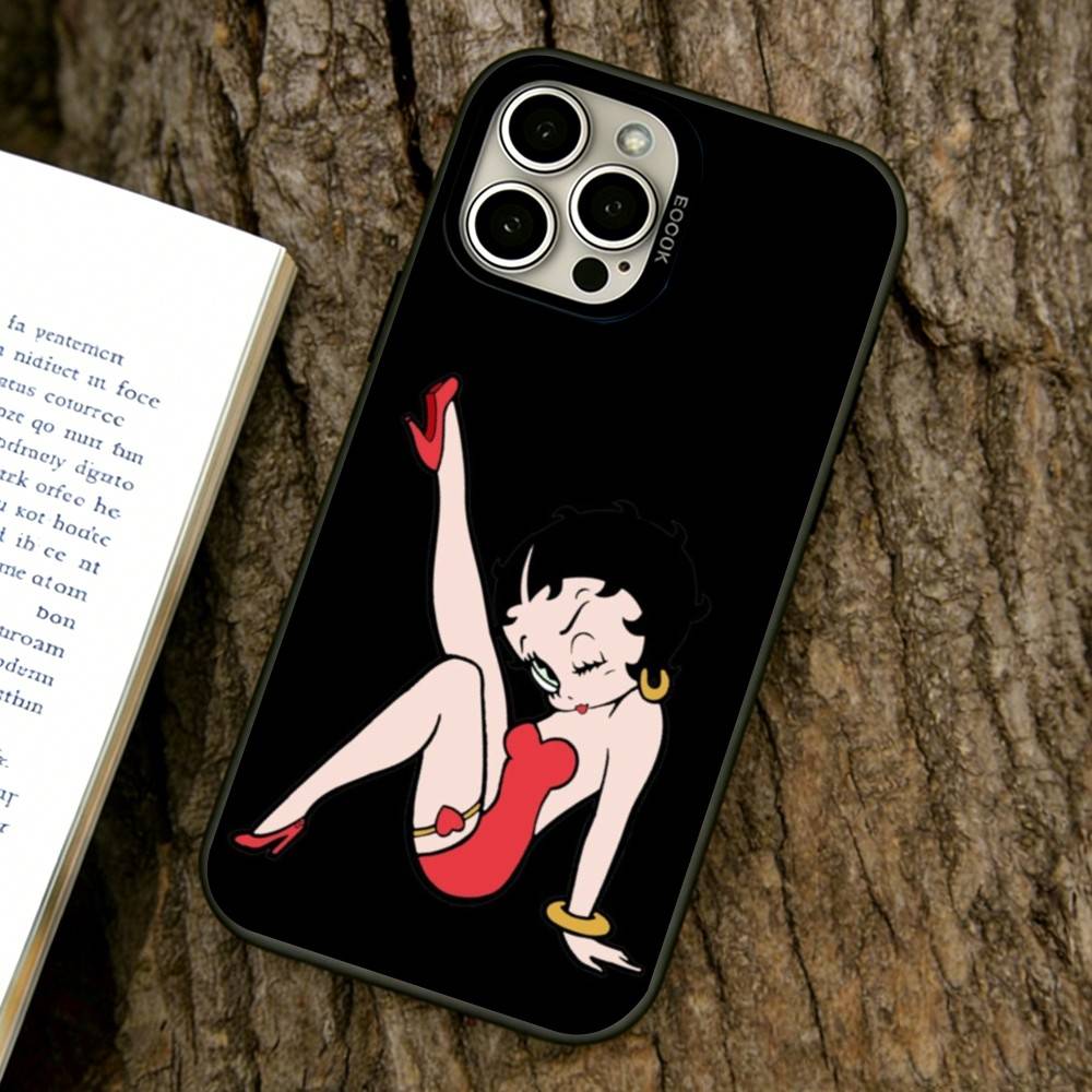 Cartoon Betty Boop Handyhülle Für iPhone 17,16,15,14,13,12,11 Plus,Pro Max,XS,Bunte Silberne Handyhülle Funda Cover