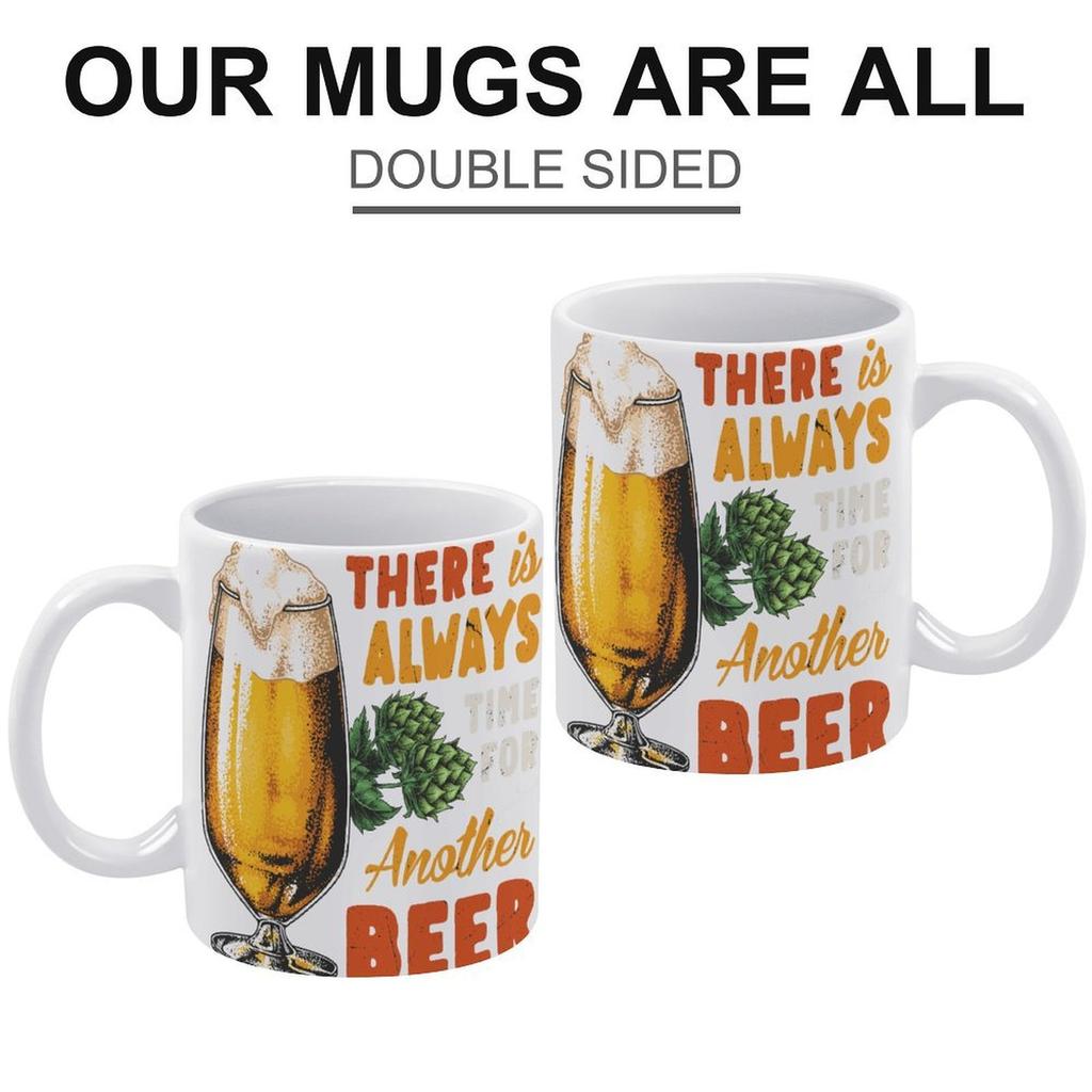 1 st 11 oz Keramisk Kaffemugg för Ölälskare med Dubbelsidigt Tryckt Design, Rolig Vardagsmugg för Hem eller Kontor, Utmärkt Presentval för Vänner