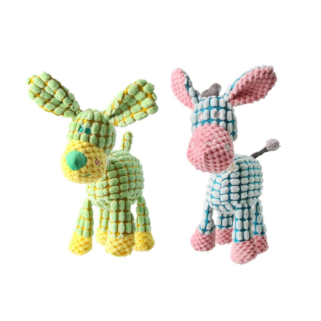 Plush Dog Chew Toy With Cotton Rope For Interactive Dental Relief
