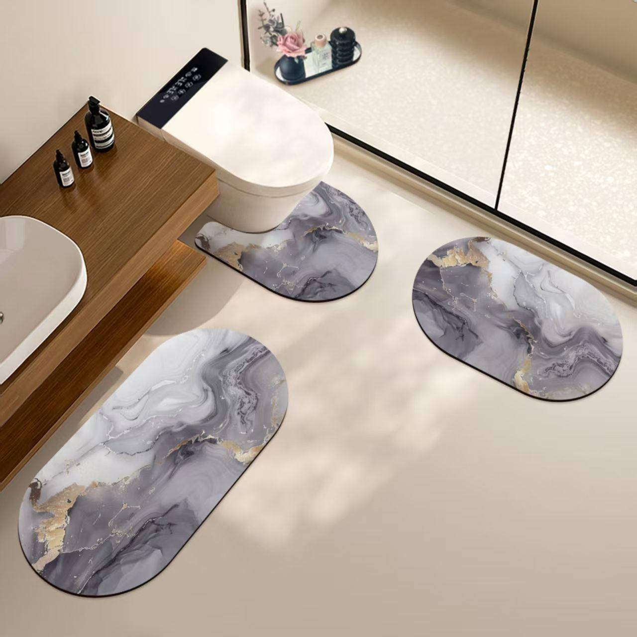 

Light Luxury Marble, Diatom Mud, Bathroom Absorbent Quick-Drying Mat, Toilet U-Shaped Toilet Mat, Non-Slip And Dirt-Resistant Foot Pad. 50*80cm [bathroom mat]