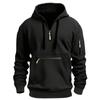 Men's Waterproof Hooded Jacket with Zipper Pocket - Everyday Sportswear for Autumn and Winter