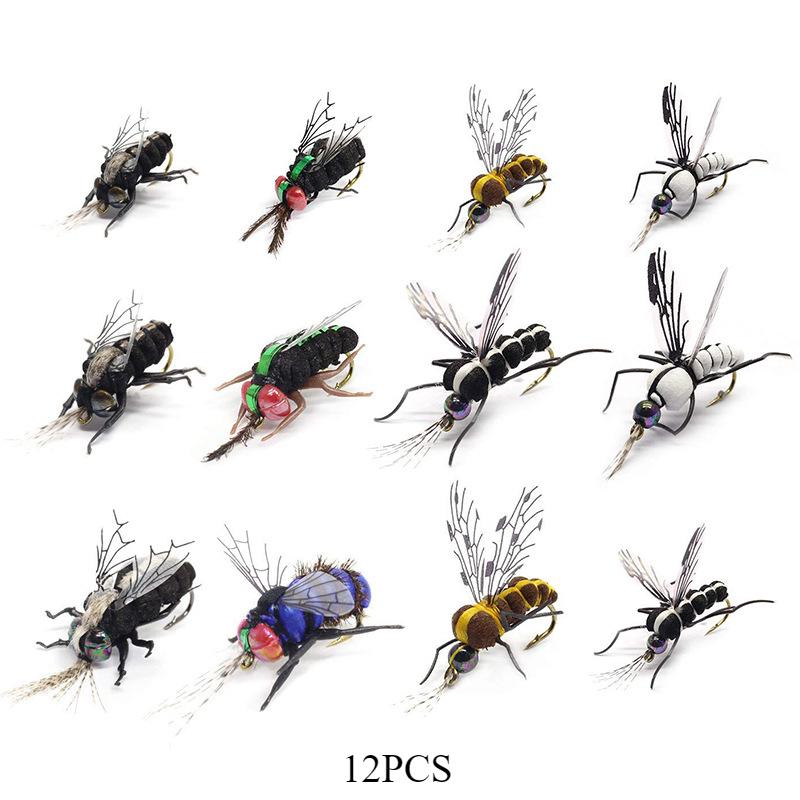 

Крючок для ловли комаров, крючок для мух, искусственная наживка Luya, крючок для волос, привязан вручную