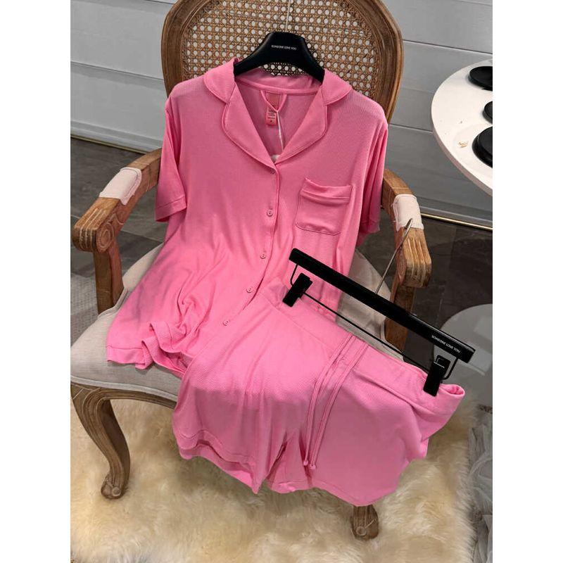 Original Order Accessible Luxury ~ Pink Kardashian Sister Jin Same Pajamas Suit Female Summer Short Sleeve Shorts Thin Homewear