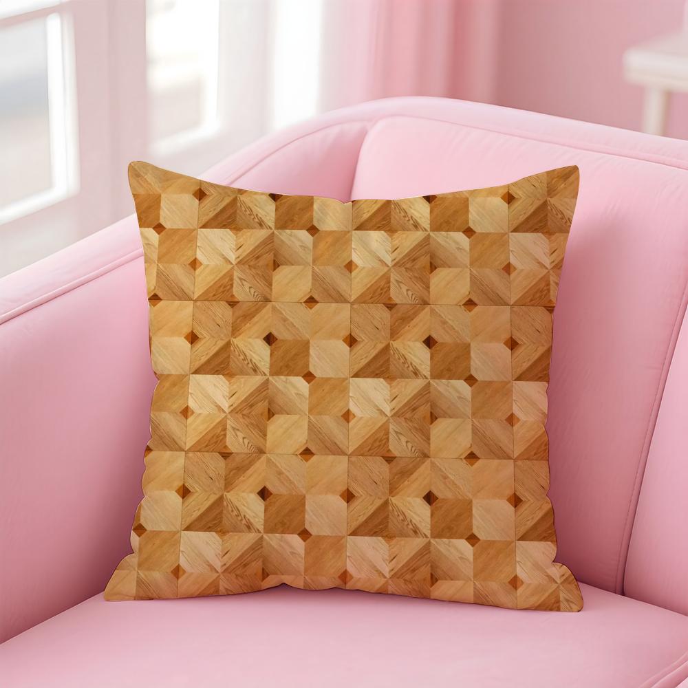 Classic Patterns Cushion Cover Pillowcase Short Plush Invisible Zipper Room Sofa Cushion Cover