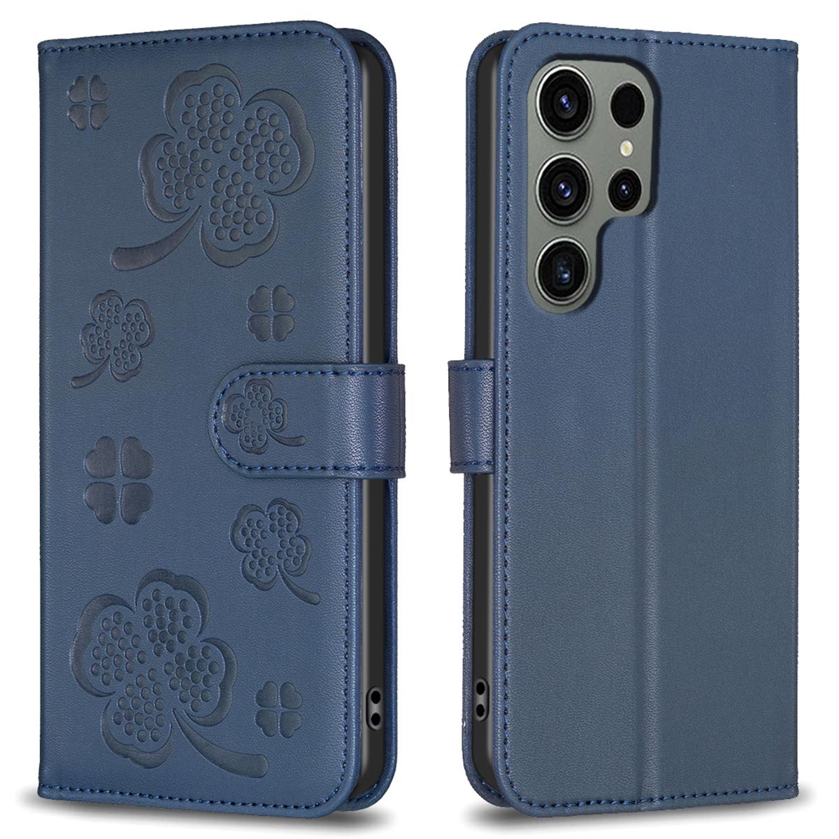 

Чехол-кошелек с узором из клевера и подставкой для Samsung Galaxy S25 Ultra, кожаная крышка для телефона A