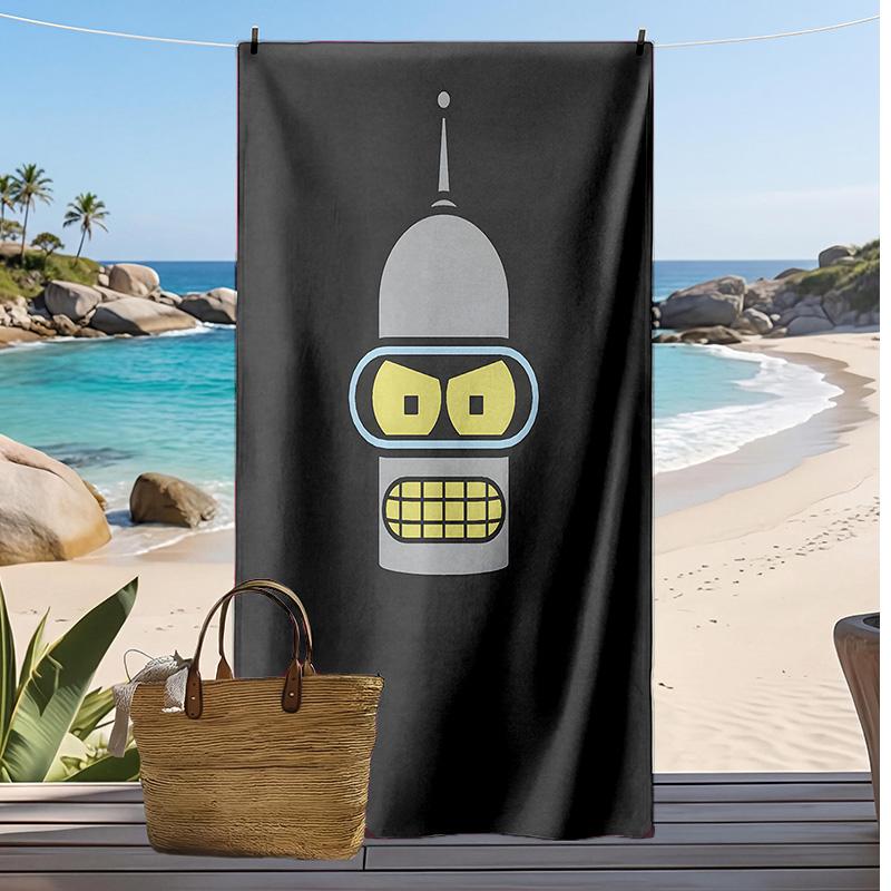 Bender Printed Quick Dry Beach Towel Super Absorbent Soft Lightweight Bath Towel for Pool Summer Travel