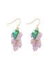 Sweet Summer Xiaoqing Sweet Beaded Ear Hook Temperament Purple Grape Fruit Earrings Fashion Personalized Ear Jewelry Women