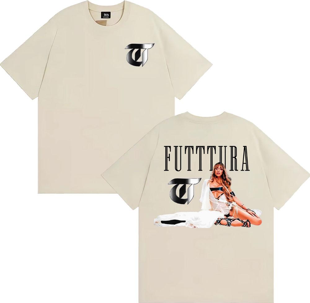 Tini Stoessel Futtura Album Tour 2025 Merch T Shirts Men Women Hip Hop Vintage Trend T Shirt Cotton 100 Loose Oversized Tshirt
