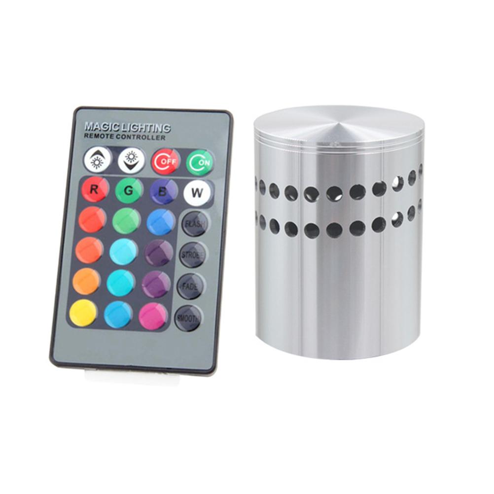 3W RGB LED Wall Light Lamp Spiral Hole Luminous Lighting Sconce with Controller for KTV Bar