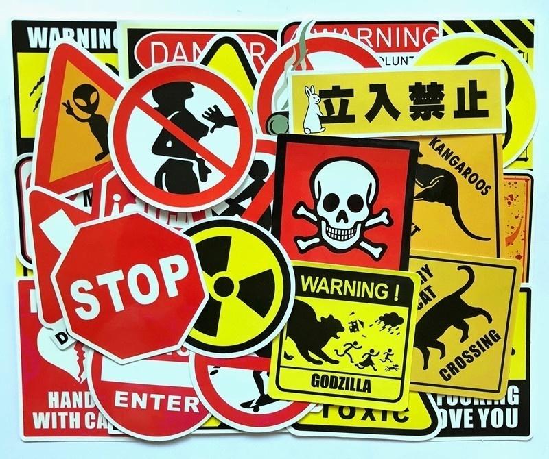 50 bucăți semne de avertizare autocolante impermeabile
