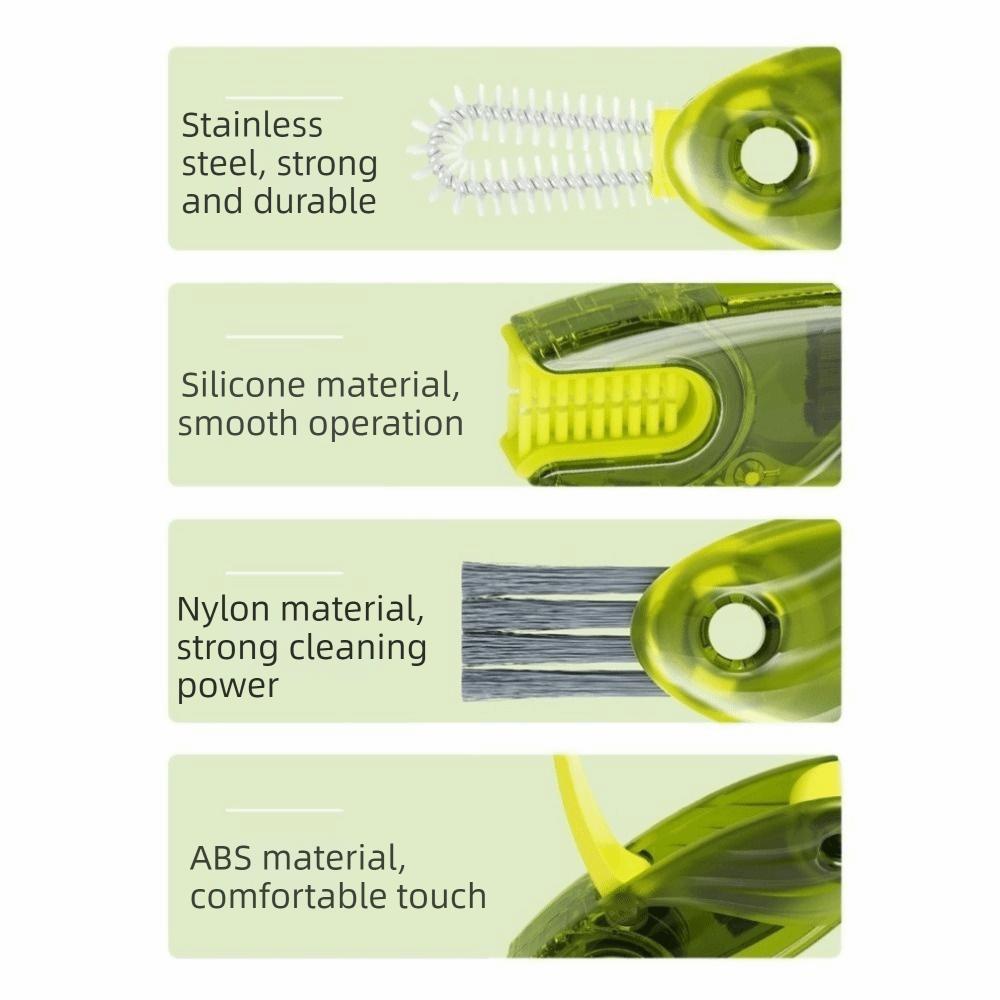 Rotatable Cup Lid Cleaning Brush Plastic Cup Mouth Brush 4 In 1 U-shaped Cleaning Brush  Bottle Cap