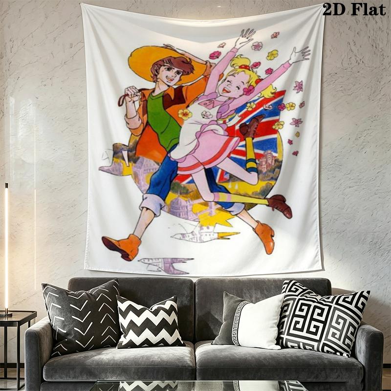Hello! Sandybell Wall Tapestry Aesthetic Wall Hanging Printed Fabric Blanket Decorative Tapestries for Bedroom Living Room Home Decor