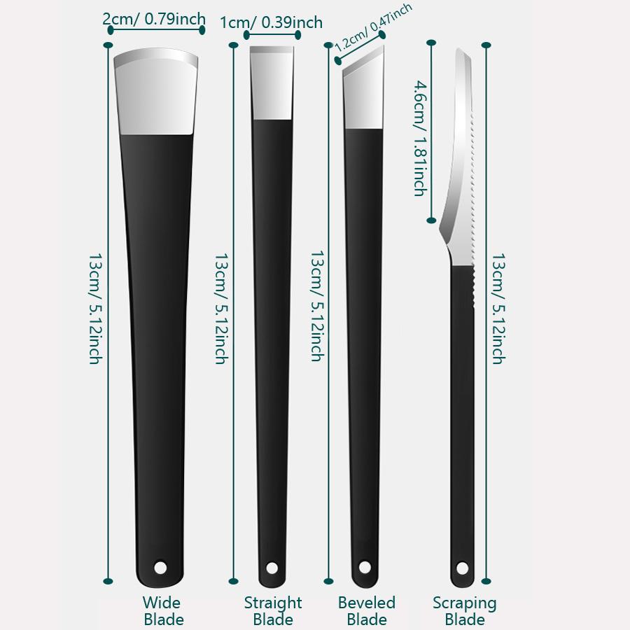 4-teiliges Pediküre-Set Nagelknipser, Hornhautentferner Hühneraugenmesser Schaber für abgestorbene Haut Trimmerklingen für Zehennagelpflege
