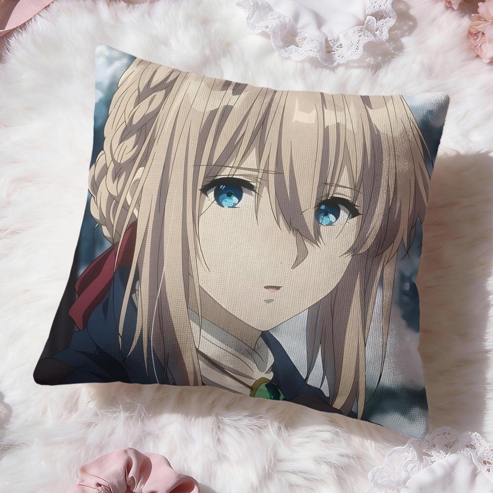 anime v-Violet Evergarden Cushion Cover Premium Comfort Reversible Pillow Cove -Two in One Design for Any Room & Car Interior