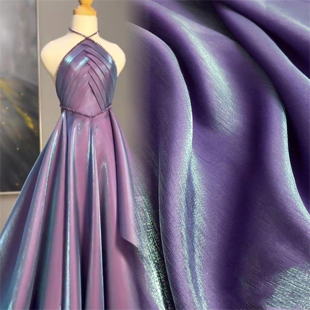 100x150cm Gradient Two-color Silk Fabric For Designer Styling Fashion Skirts Sewing Bridal Veil Prom Gown Upholstery Soft Smooth
