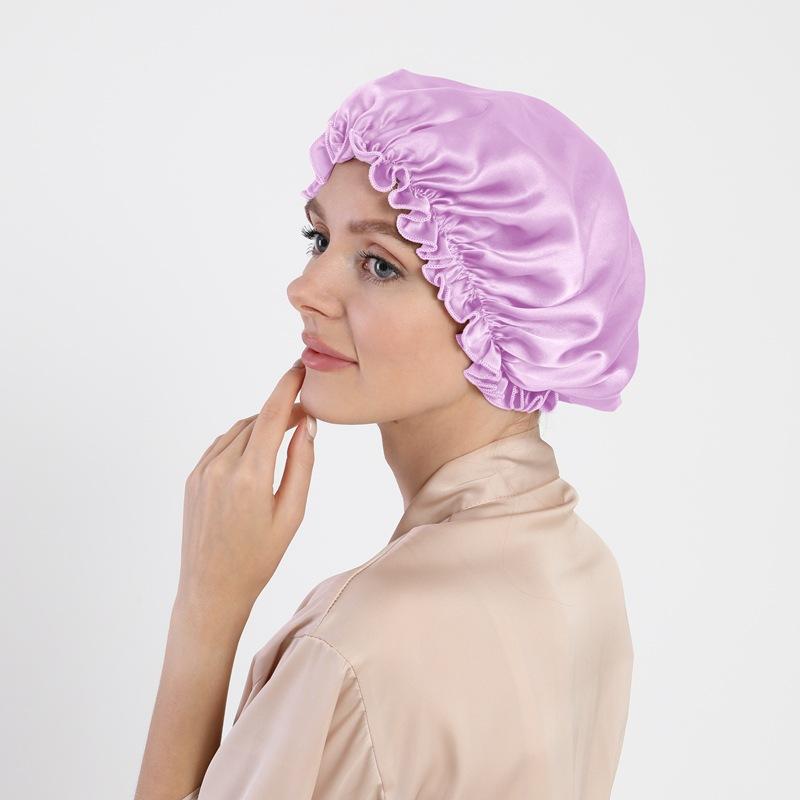 Mulberry Silk Hair Care Round Cap 16 Mmi Silk Nightcap Headgear Chemotherapy Cap Silk Shower Cap