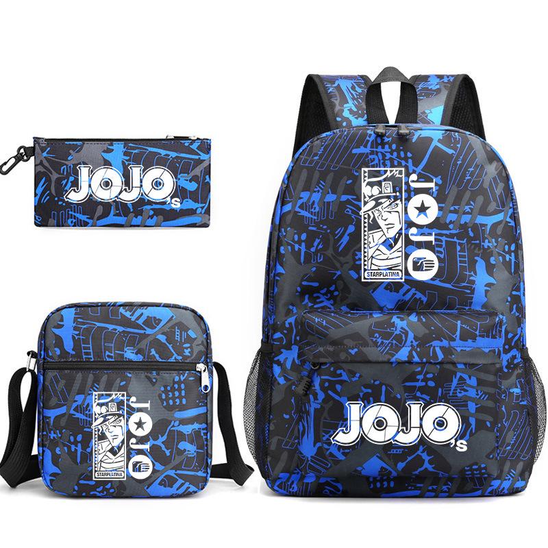 Anime Oo'S Wonderful Adventure Peripheral Schoolbag Pencil Bag + Diagonal Hanging Bag + Backpack Three-Piece Set