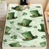 St.Patrick's Day Green Clover Print Flannel Blanket,High Quality Comfortable for All Seasons,Home Decor,Warmth and Comfort,Perfect for Christmas Gifts