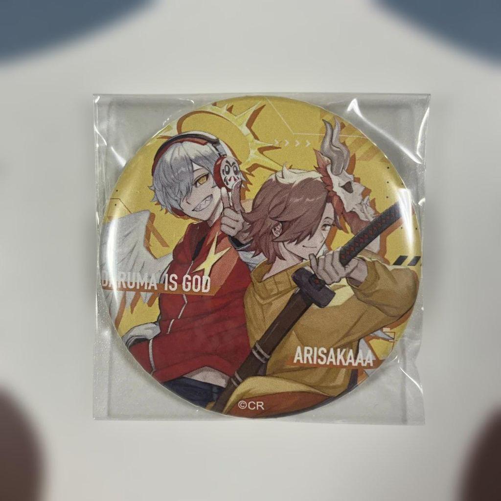[USED] CR Chips Bonus Can Badge Daruma's God & Arisaka