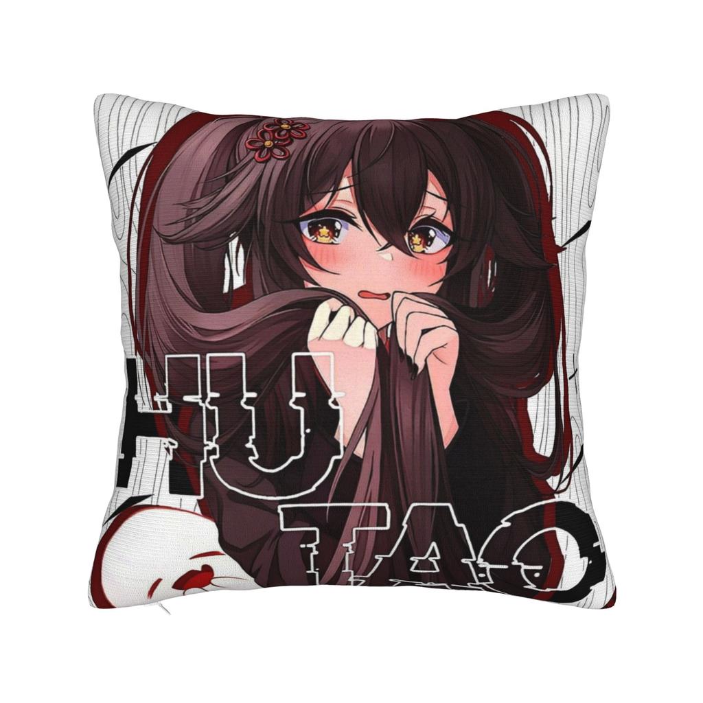 Printing Hu tao genshin impact Pillowcase Polyester Cushion Cover Decorations cute waifu anime Pillow Case Cover Bedroom Zipper
